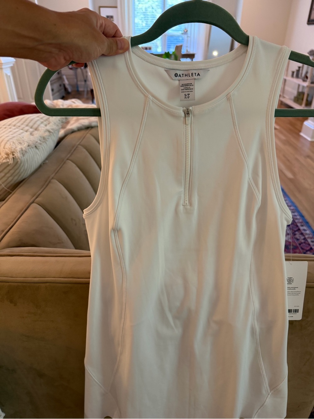 Athleta White Tennis Dress Small Petite NWT